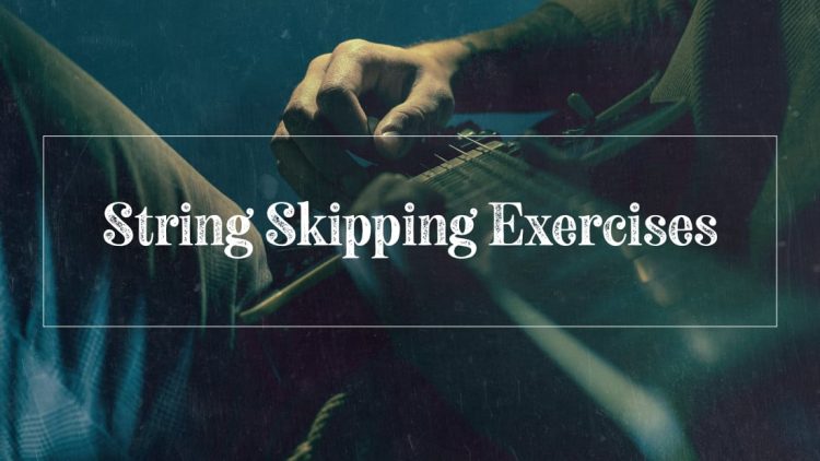 Guy picking the strings of a guitar