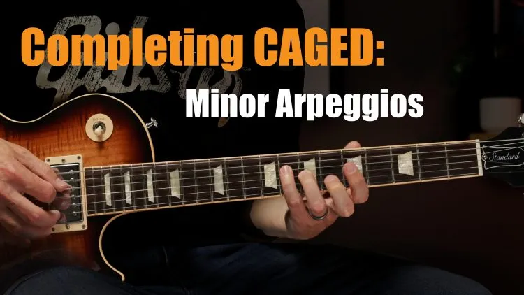 Minor caged arpeggios on guitar